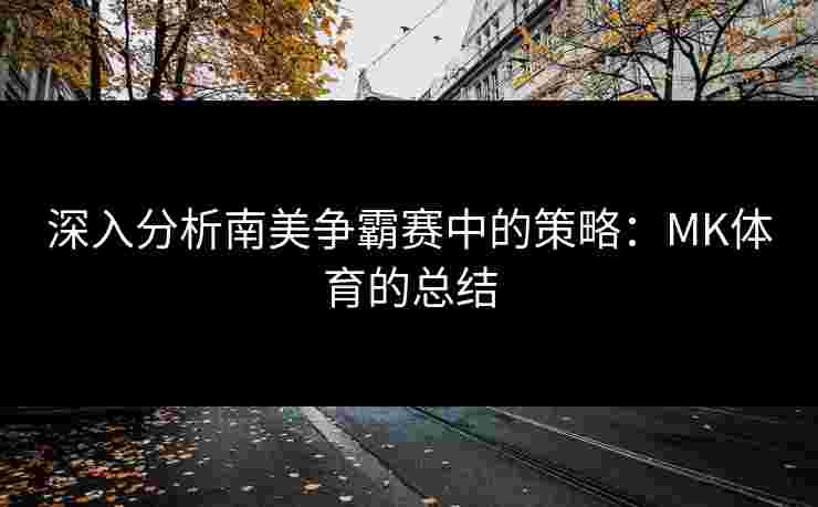 深入分析南美争霸赛中的策略：MK体育的总结