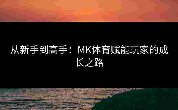 从新手到高手：MK体育赋能玩家的成长之路