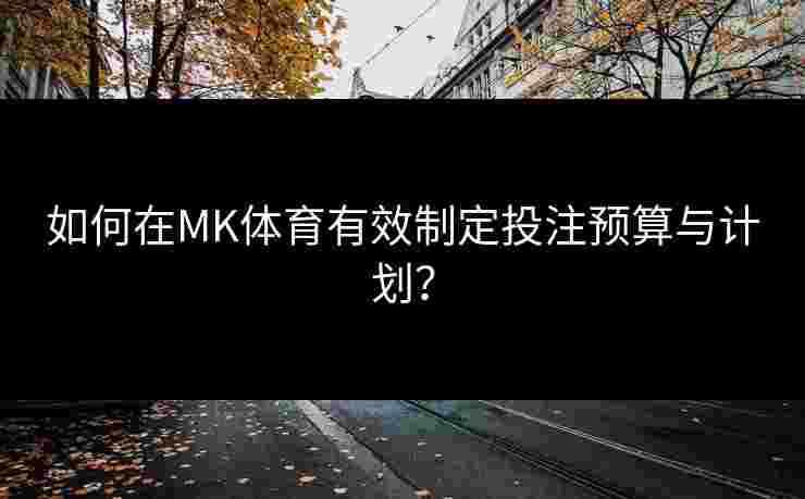 如何在MK体育有效制定投注预算与计划？